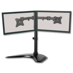 Kantek 32 in. x 13 in. x 17.5 in. Supports 18 lbs. Dual Monitor Articulating Desktop Stand for 13 in. to 27 in. Monitors - Black