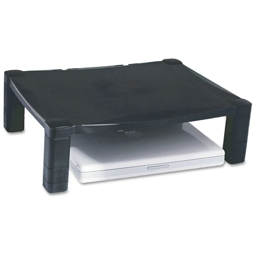 Kantek 17 in. x 13.25 in. x 3 in. to 6.5 in. 50 lbs. Single-Level Monitor Stand - Black