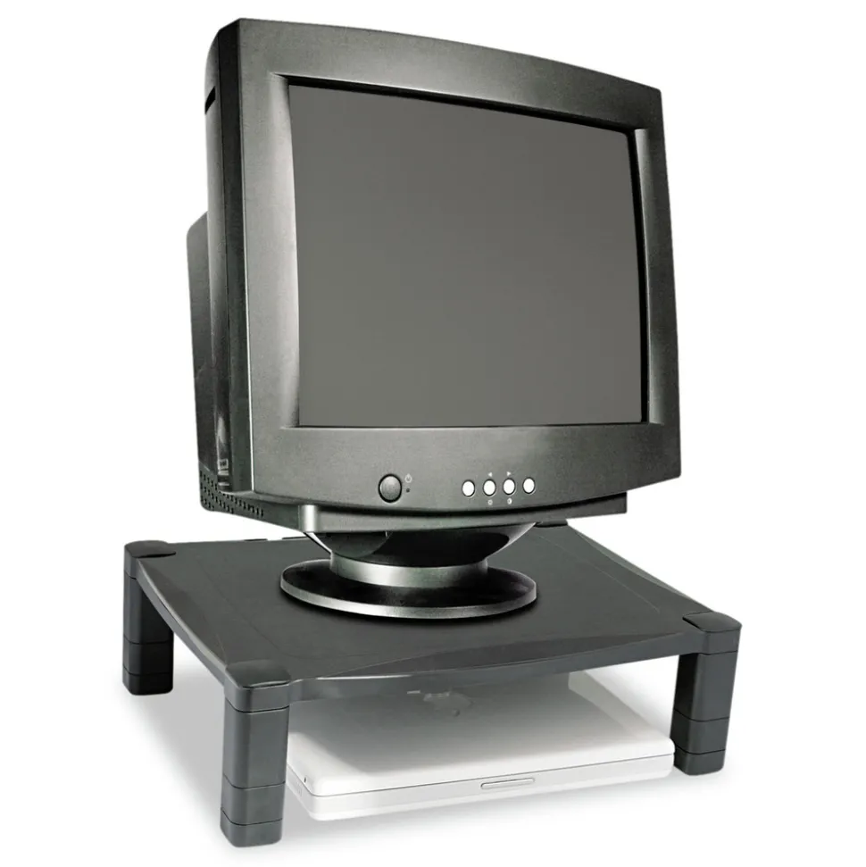 Kantek 17 in. x 13.25 in. x 3 in. to 6.5 in. 50 lbs. Single-Level Monitor Stand - Black