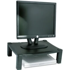Kantek 17 in. x 13.25 in. x 3 in. to 6.5 in. 50 lbs. Single-Level Monitor Stand - Black