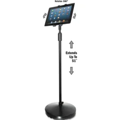 Kantek Floor Stand For Ipad And Other Tablets - Black