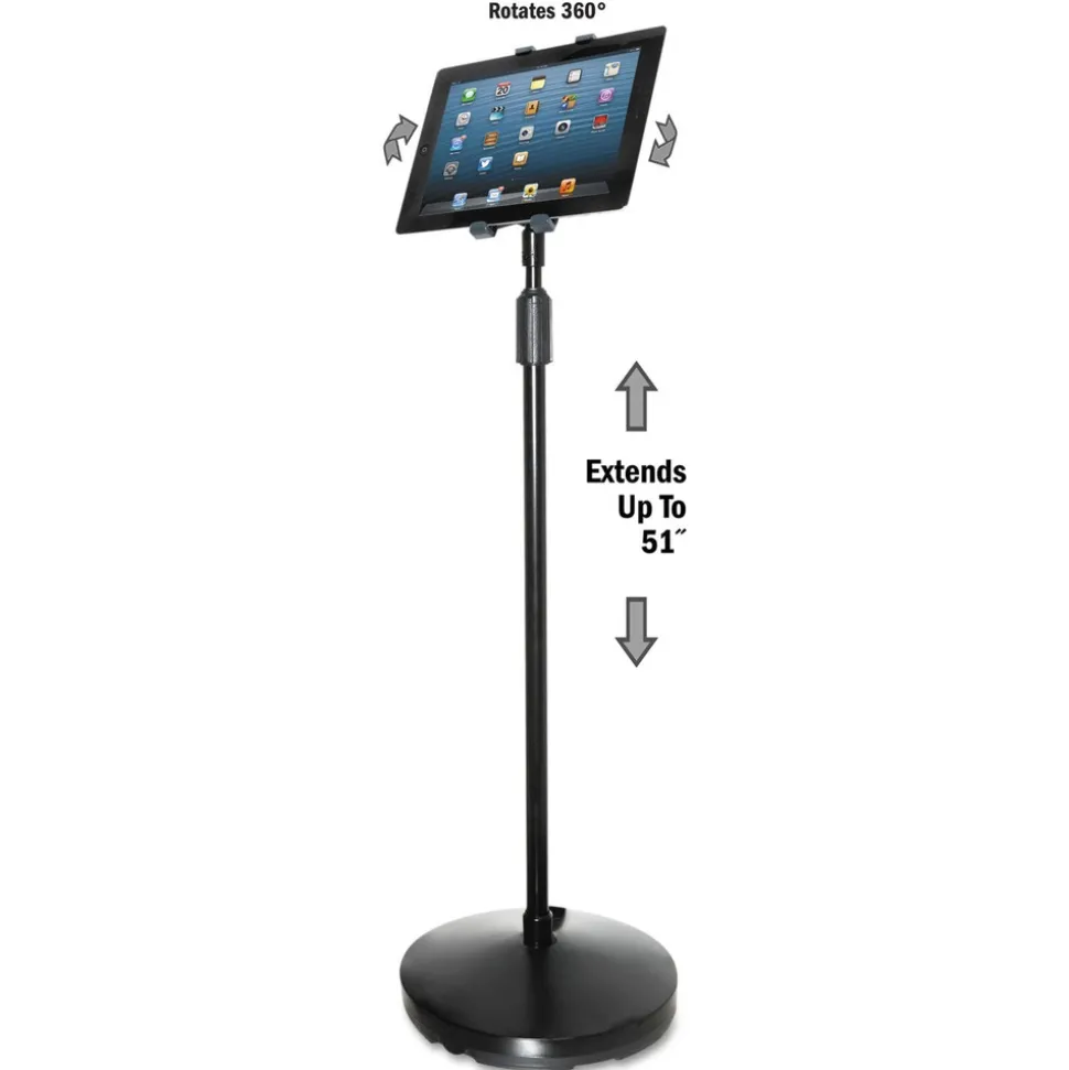 Kantek Floor Stand For Ipad And Other Tablets - Black