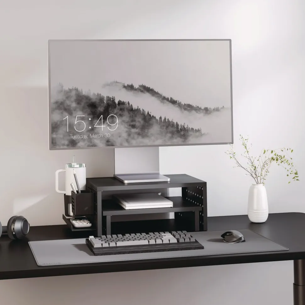 Kantek Pegboard Riser For 32-in Monitors 15.9 x 11.8 x 7.3 Black Supports 20 lbs