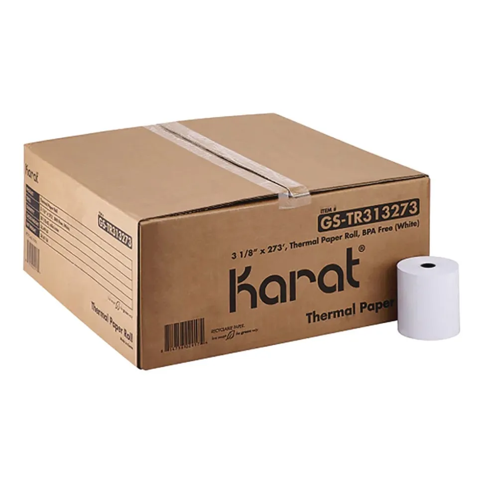 Karat 3.13 in. x 273 ft. Thermal Paper Rolls - White (50/Carton)