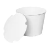 Karat 8.46 in. x 6.6 in. 130 oz. Paper Food Bucket with Lid - White (150/Carton)