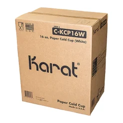 Karat 16 oz. Double Poly Paper Cold Cups - White (1000/Carton)