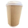 Karat 8 oz Ripple Hot Cups - Kraft/White (500/Carton)