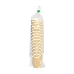 Karat 8 oz Ripple Hot Cups - Kraft/White (500/Carton)