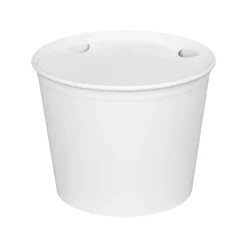 Karat C-FB85W_BUNDLE 7.36 in. Diameter x 6 in. H 85 oz. Paper Food Bucket with Lid - White (180/Carton)