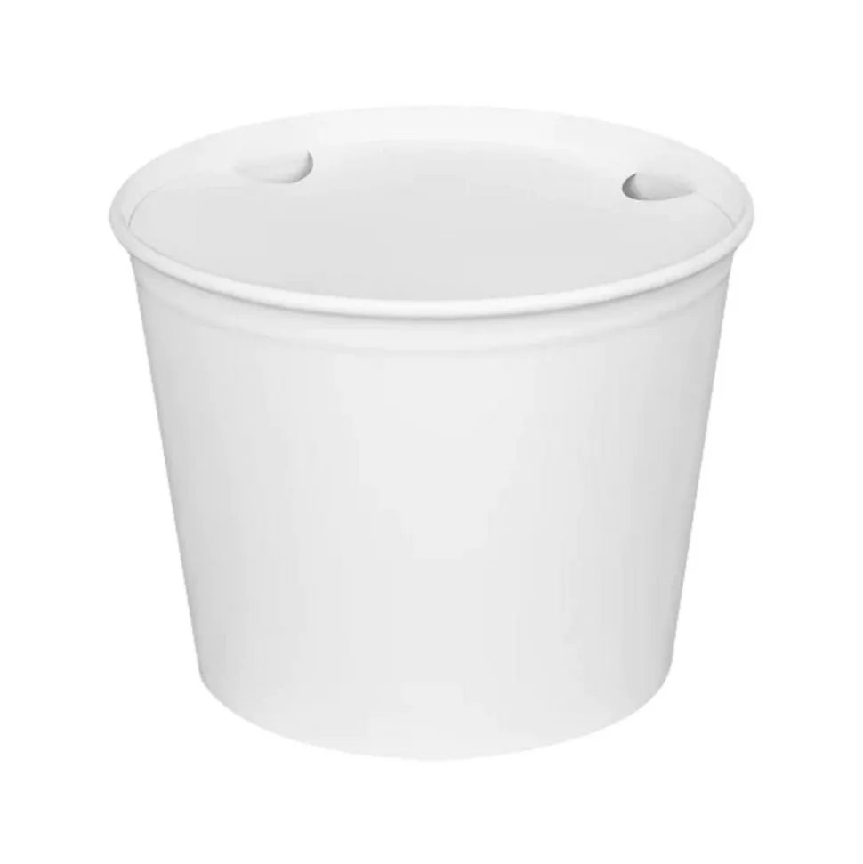 Karat C-FB85W_BUNDLE 7.36 in. Diameter x 6 in. H 85 oz. Paper Food Bucket with Lid - White (180/Carton)