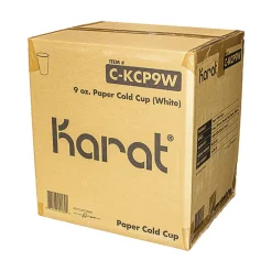 Karat C-KCP9W 9 oz. Double Poly Paper Cold Cups - White (1000/Carton)