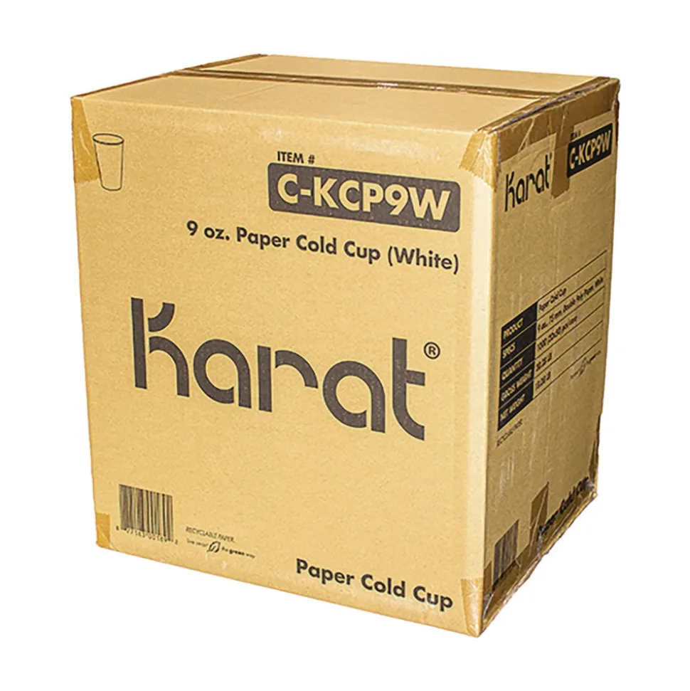 Karat C-KCP9W 9 oz. Double Poly Paper Cold Cups - White (1000/Carton)