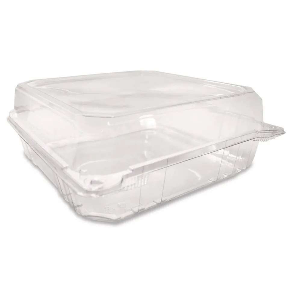Karat PET Plastic Hinged Container 9 x 9 x 3.6 Clear Plastic 100/Pack 2 Packs/Carton
