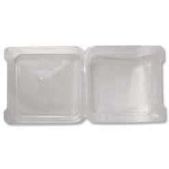 Karat PET Plastic Hinged Container 9 x 9 x 3.6 Clear Plastic 100/Pack 2 Packs/Carton