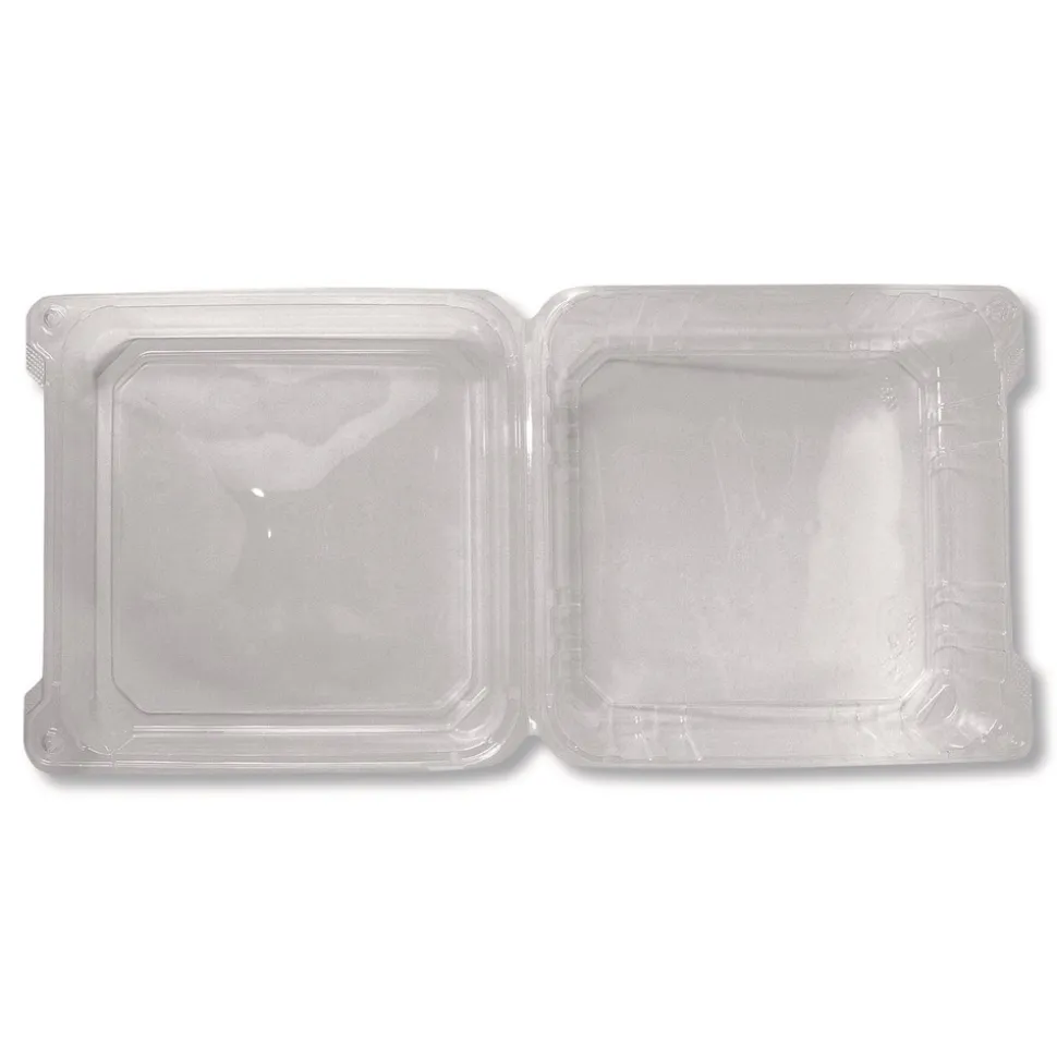 Karat PET Plastic Hinged Container 9 x 9 x 3.6 Clear Plastic 100/Pack 2 Packs/Carton