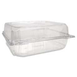 Karat PET Plastic Hinged Container 9 x 9 x 3.6 Clear Plastic 100/Pack 2 Packs/Carton