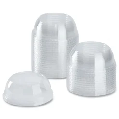 Karat Plastic Wide Opening Dome PET Lids Fits 12 oz. to 24 oz. Cold Cups - Clear (1000/Carton)