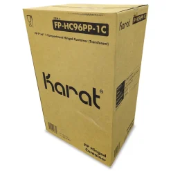 Karat Polypropylene Plastic Hinged Container 6 x 9 x 2.97 Clear Plastic 125/Pack 2 Packs/Carton