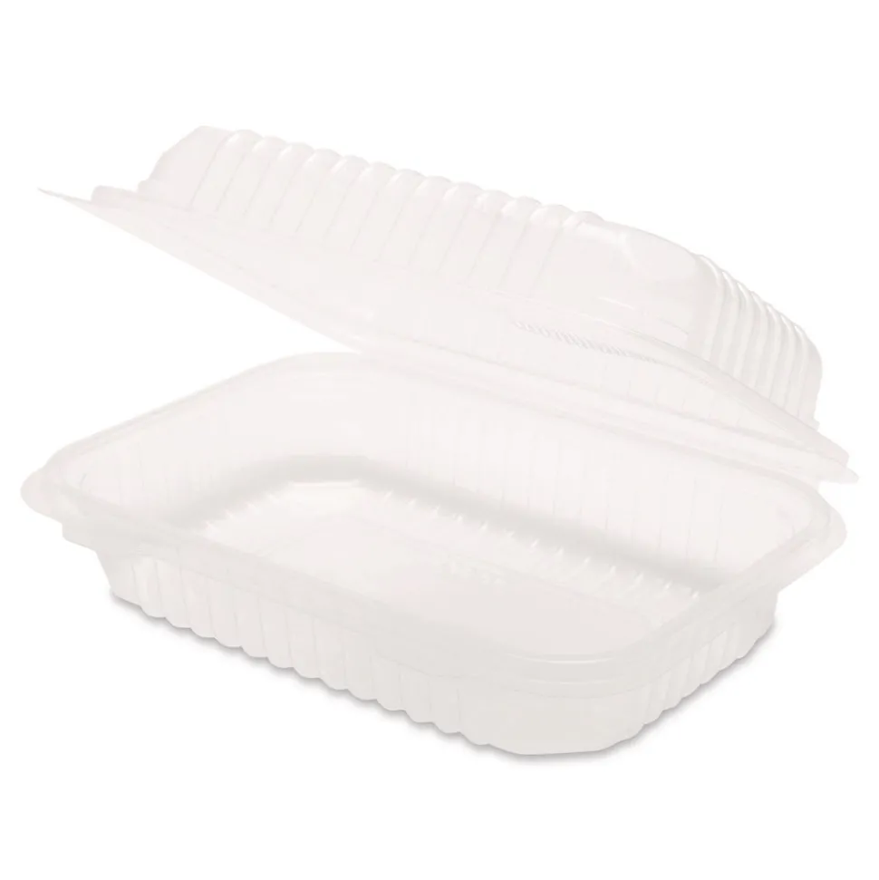 Karat Polypropylene Plastic Hinged Container 6 x 9 x 2.97 Clear Plastic 125/Pack 2 Packs/Carton