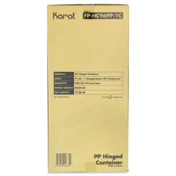 Karat Polypropylene Plastic Hinged Container 6 x 9 x 2.97 Clear Plastic 125/Pack 2 Packs/Carton