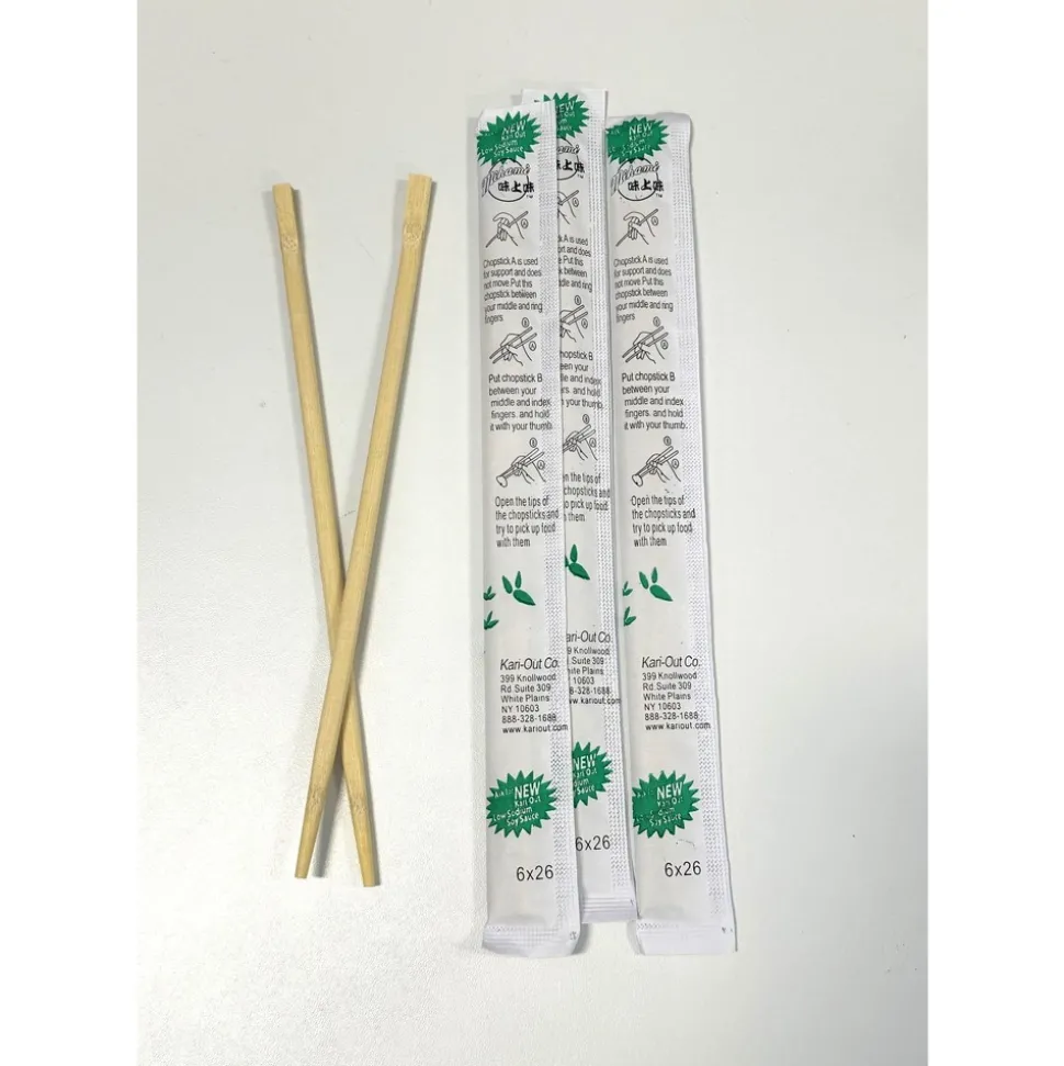 Kari-Out 9 in. Wood Chopsticks - White (1340/Carton)