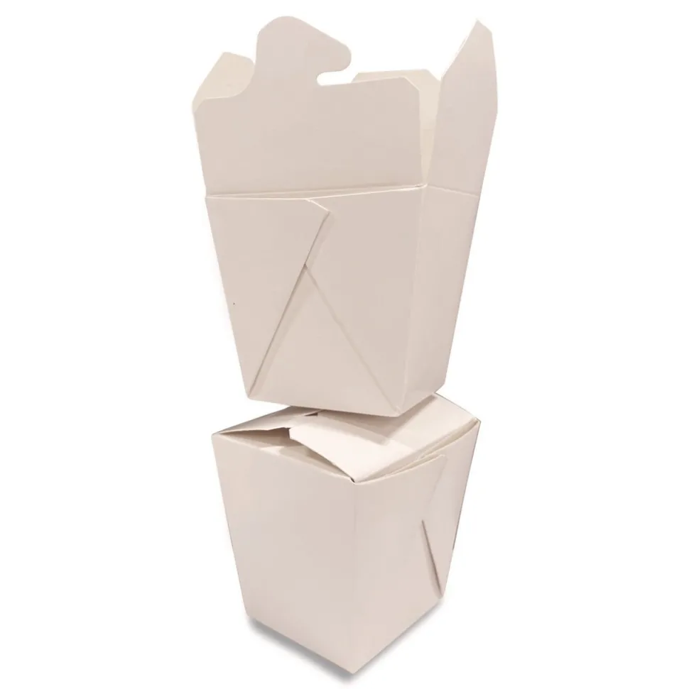 Kari-Out 4 in. x 3.69 in. x 4.55 in. 32 oz. Paper Food Pail - White (400/Carton)