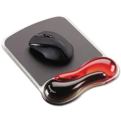 Kensington 9.37 x 13 Duo Gel Wave Mouse Pad with Wrist Rest - Red