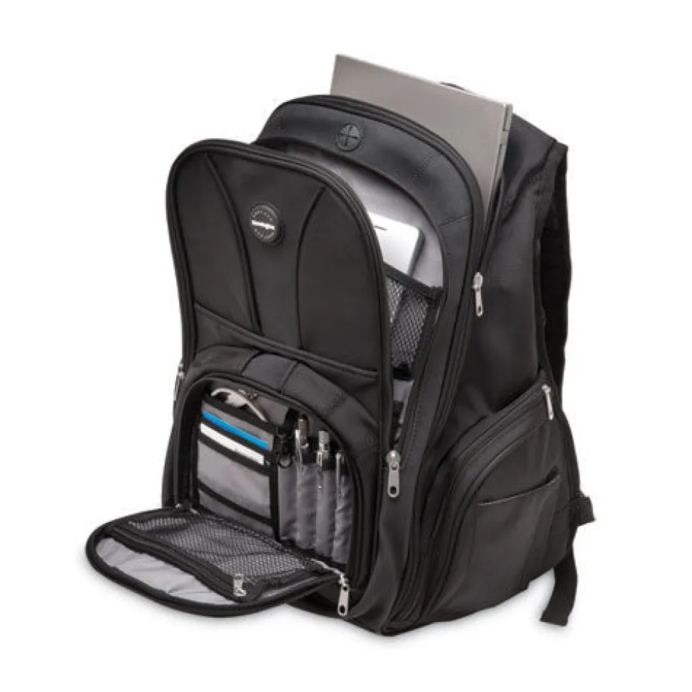 Kensington 15.75 x 9 x 19.5 Contour Ballistic Nylon Laptop Backpack, Fits Devices Up to 17 in. - Black