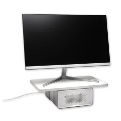 Kensington FreshView Wellness 22.5 in. x 11.5 in. x 5.4 in. Supports 200 lbs. Monitor Stand with Air Purifier, For 27-in Monitors - White