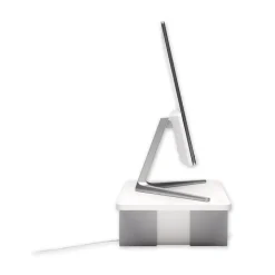 Kensington FreshView Wellness 22.5 in. x 11.5 in. x 5.4 in. Supports 200 lbs. Monitor Stand with Air Purifier, For 27-in Monitors - White