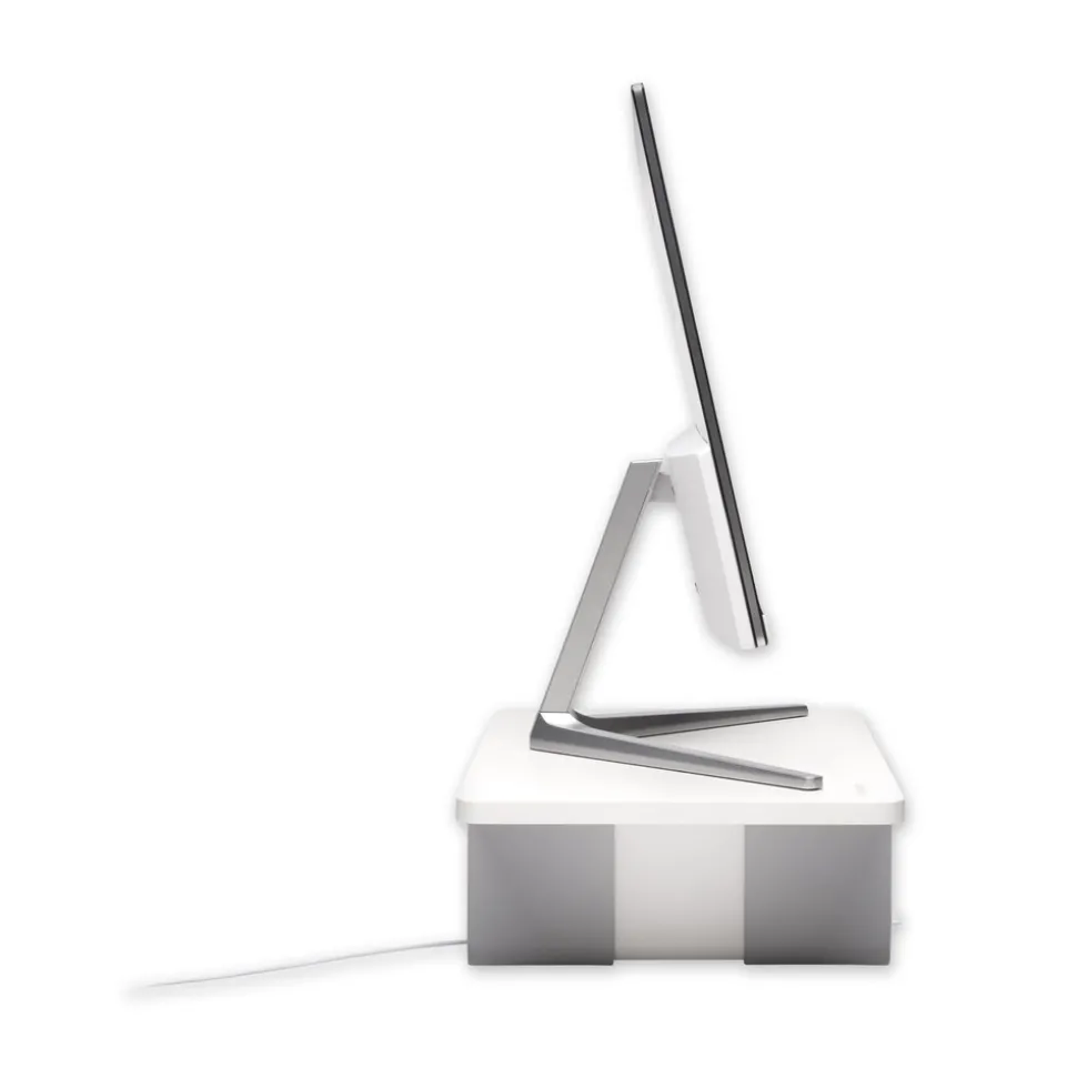 Kensington FreshView Wellness 22.5 in. x 11.5 in. x 5.4 in. Supports 200 lbs. Monitor Stand with Air Purifier, For 27-in Monitors - White