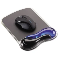 Kensington K62401AM 9.37 x 13 Duo Gel Wave Mouse Pad with Wrist Rest - Blue