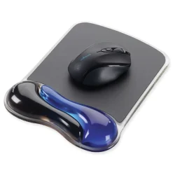 Kensington K62401AM 9.37 x 13 Duo Gel Wave Mouse Pad with Wrist Rest - Blue