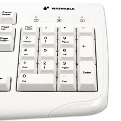 Kensington Pro Fit USB Washable Keyboard, 104 Keys - White