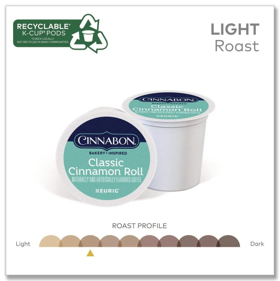 Keurig Cinnabon Classic Coffee K-Cups - Cinnamon Roll (96/Carton)