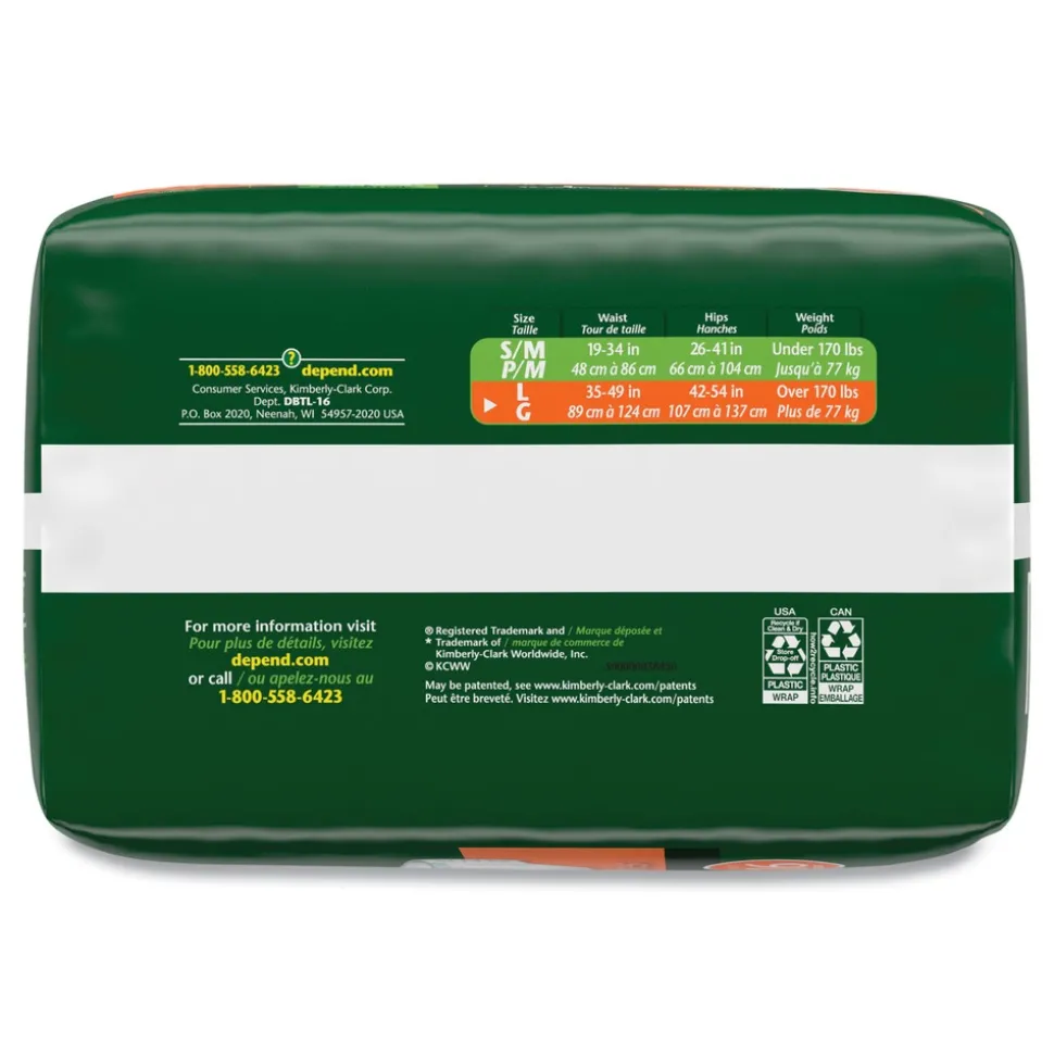 Kimberly-Clark 35 in. to 49 in. Waist Incontinence Protection with Tabs (3 Packs/Carton)