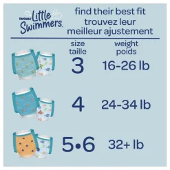 Kimberly-Clark 32 lbs. and Up Little Swimmers - Size 5-6/Blue (8/Carton)