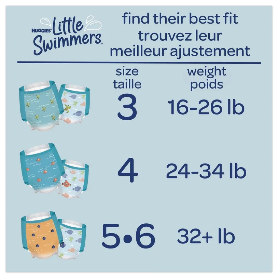 Kimberly-Clark 32 lbs. and Up Little Swimmers - Size 5-6/Blue (8/Carton)