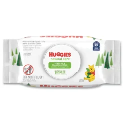 Kimberly-Clark Natural Care 3.88 in. x 6.6 in. 1-Ply Sensitive Baby Wipes - Unscented White (8/Carton)