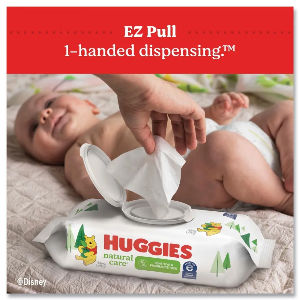 Kimberly-Clark Natural Care 3.88 in. x 6.6 in. 1-Ply Sensitive Baby Wipes - Unscented White (8/Carton)