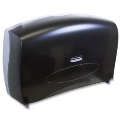 Kimberly-Clark Professional 20.4 in. x 5.8 in. x 13.1 in. Cored JRT Jumbo Combo Tissue Dispenser - Smoke/Gray