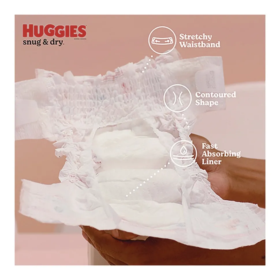 Kimberly-Clark Sung and Dry 27 lbs. and Up Diapers - Size 5 (132/Carton)