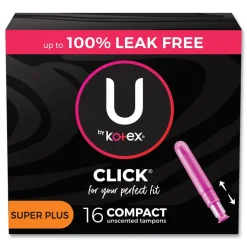 Kimberly-Clark U by Kotex Super Plus Absorbency Click Compact Tampons (8 Packs/Carton)