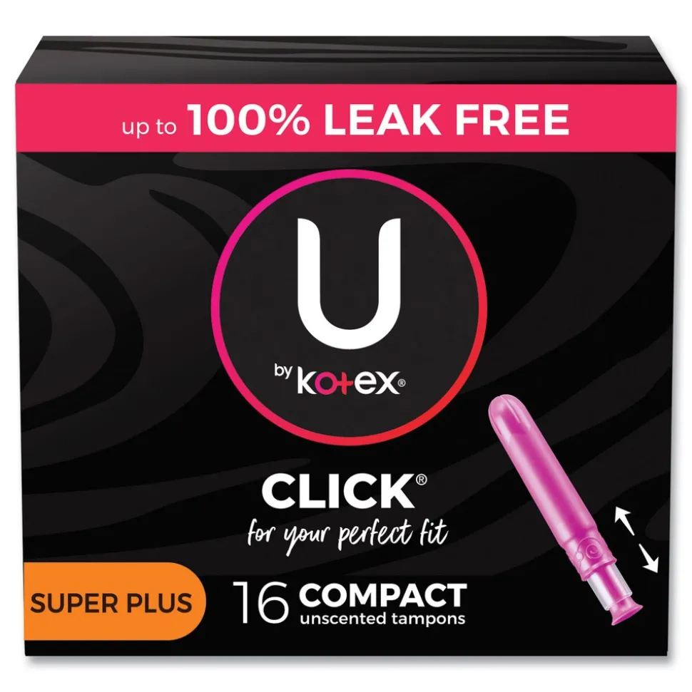 Kimberly-Clark U by Kotex Super Plus Absorbency Click Compact Tampons (8 Packs/Carton)