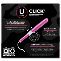 Kimberly-Clark U by Kotex Super Plus Absorbency Click Compact Tampons (8 Packs/Carton)