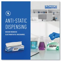 Kimtech Kimwipes 14.7 in. x 16.6 in. 2-Ply Delicate Task Wipers - Unscented, White (1350/Carton)