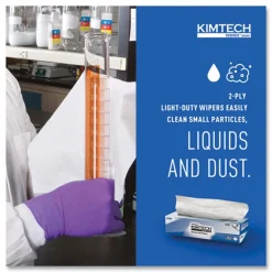 Kimtech Kimwipes 14.7 in. x 16.6 in. 2-Ply Delicate Task Wipers - Unscented, White (1350/Carton)