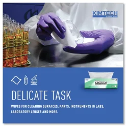 Kimtech Kimwipes 11.8 in. x 11.8 in. Delicate Task Wipers - Unscented, White (2940/Carton)