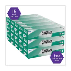 Kimtech Kimwipes 14.7 in. x 16.6 in. Delicate Task Wipers - Unscented, White (2100/Carton)
