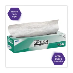 Kimtech Kimwipes 14.7 in. x 16.6 in. Delicate Task Wipers - Unscented, White (2100/Carton)